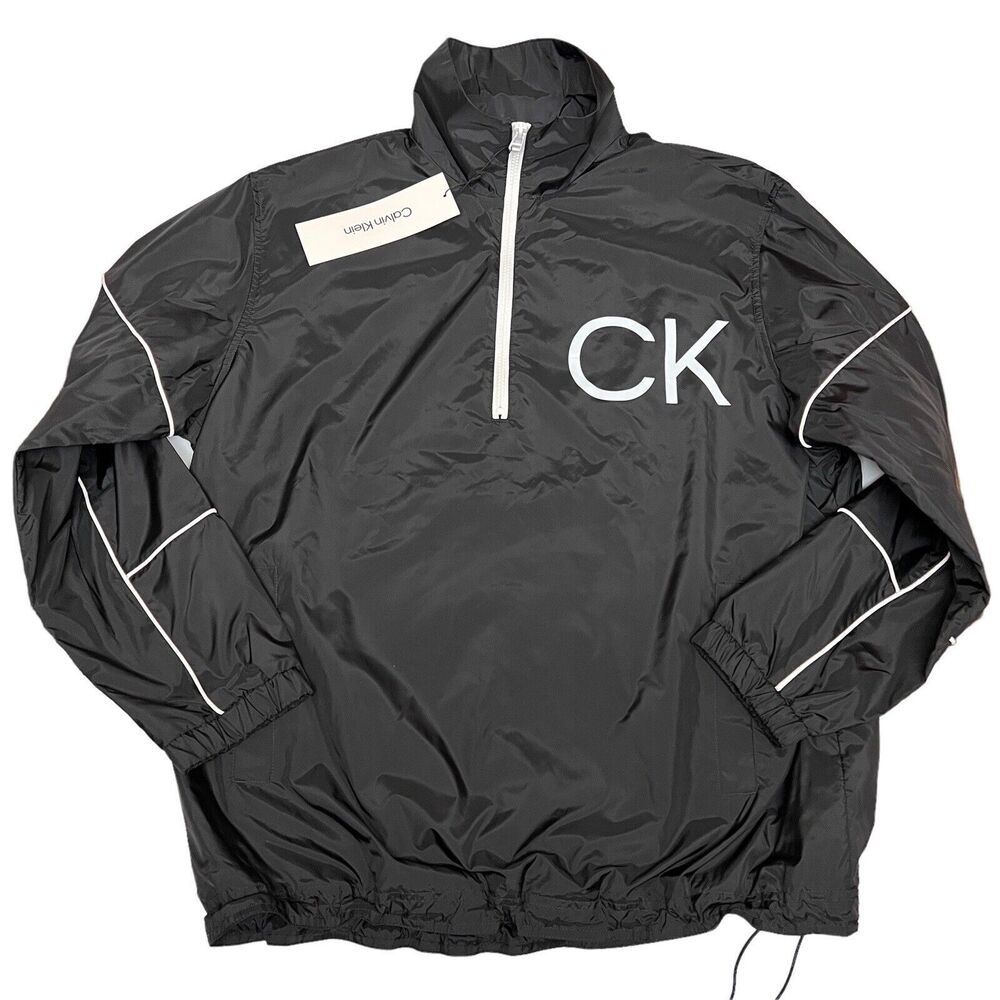 Calvin Klein Jacket Mens S Windbreaker Pullover 1/4 Zip CK Transitional Athletic